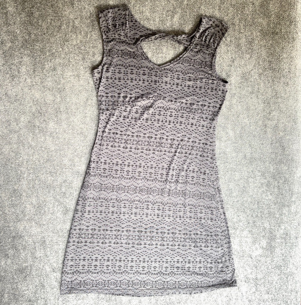 Marmot Gray Black Sleeveless Dress Small Cutout Back Stretch Outdoor Casual